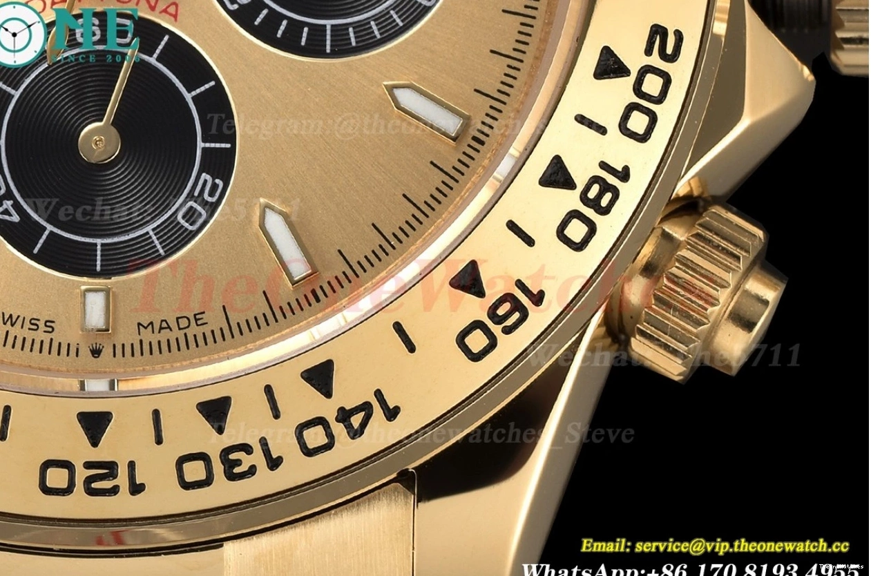 GDF A3836 Daytona 40mm Black Gold YG YG 0129